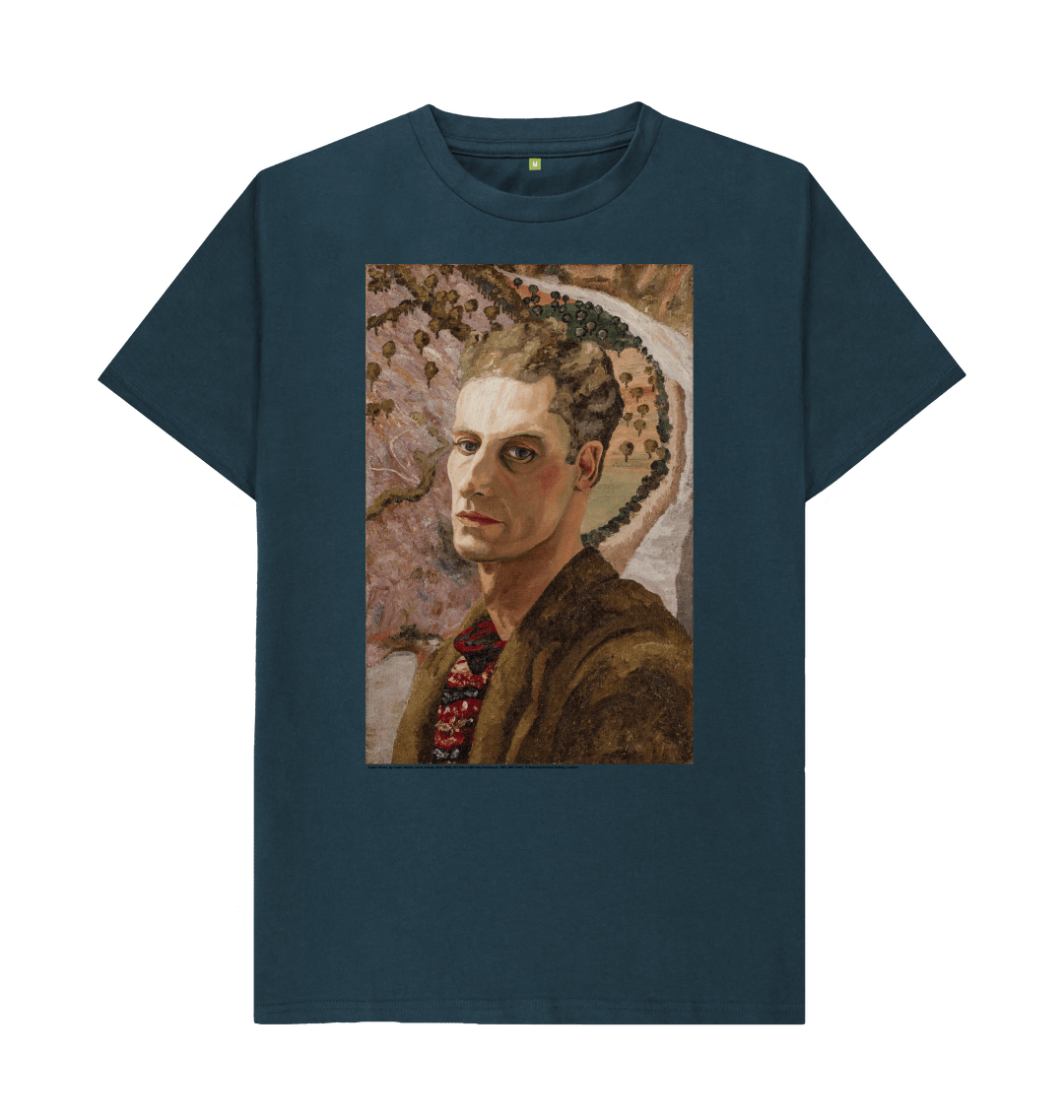 Denim blue printed t shirt front