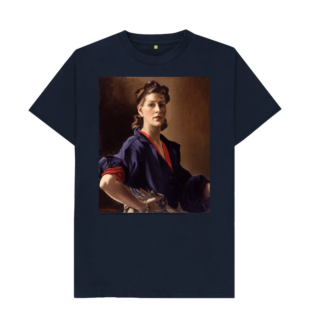 Navy blue printed t shirt front