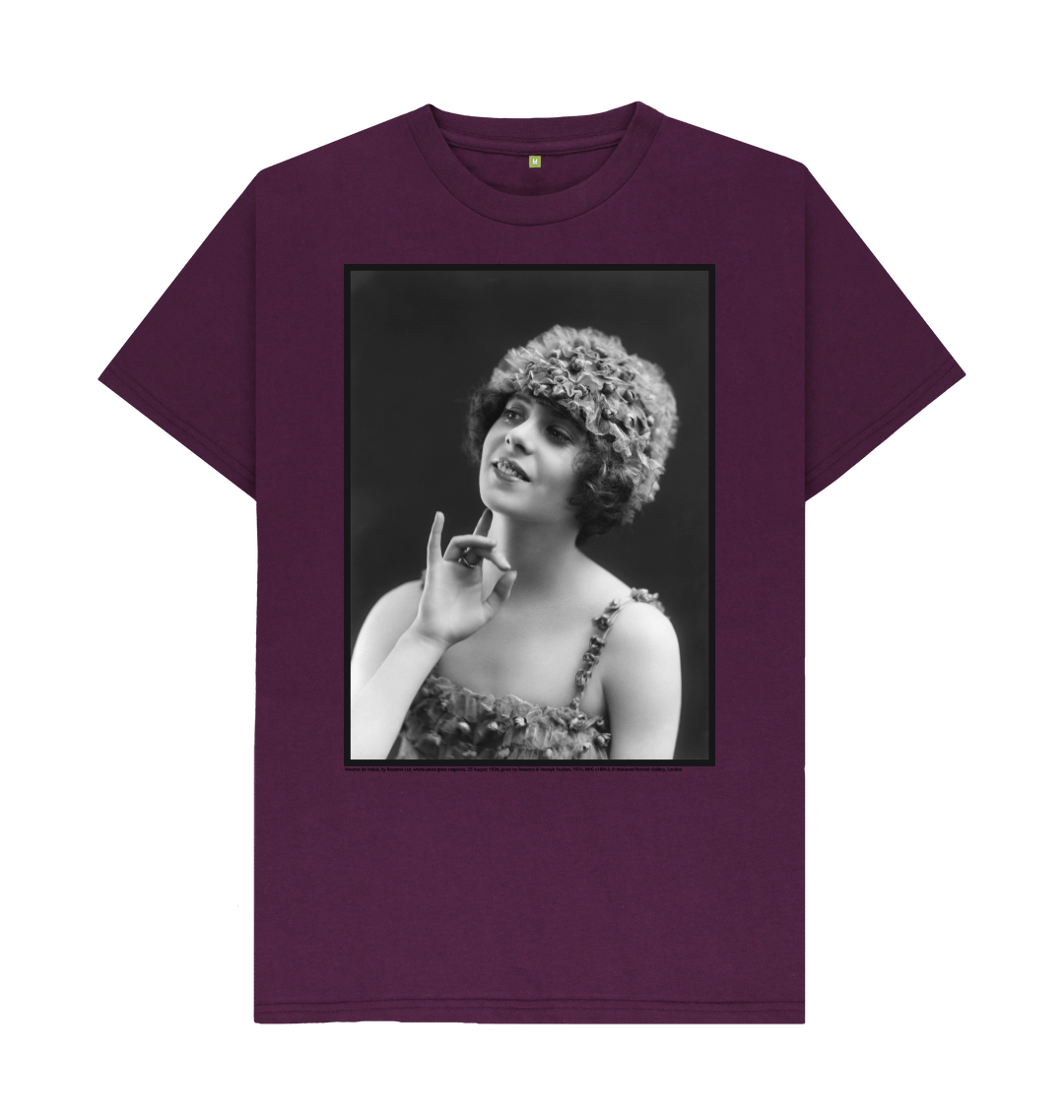 Purple printed t shirt front