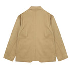 Reverse view of khaki blazer