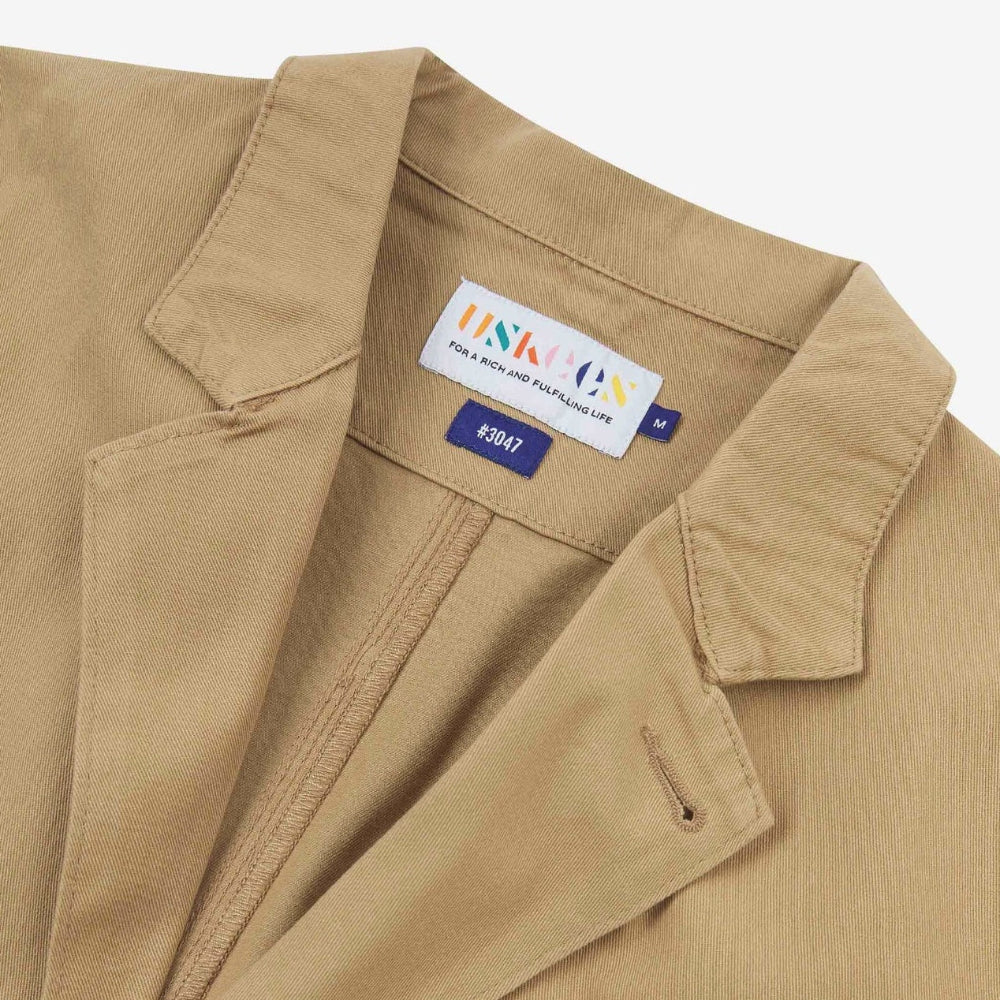 3047 khaki twill docklands blazer collar