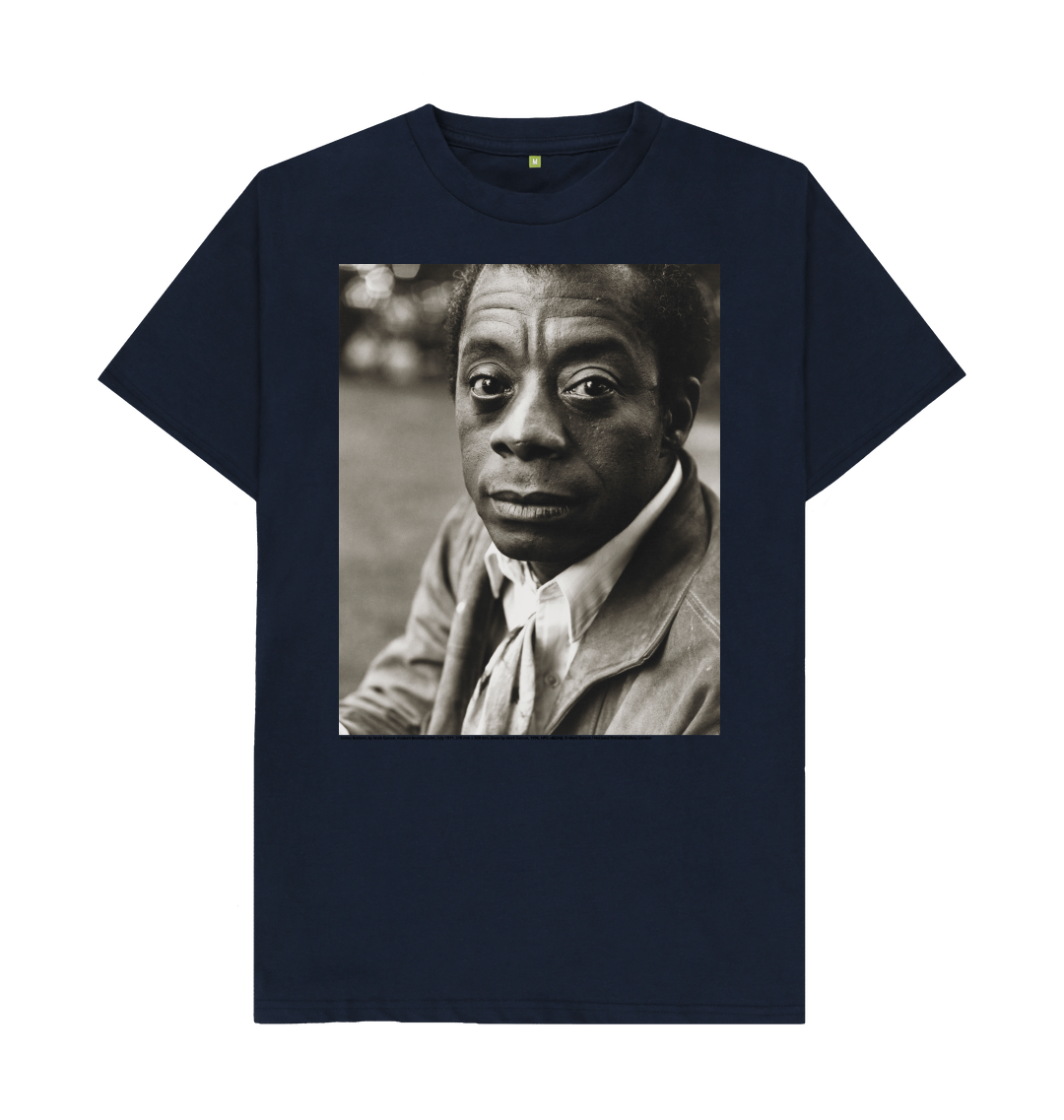 Navy blue printed t shirt front