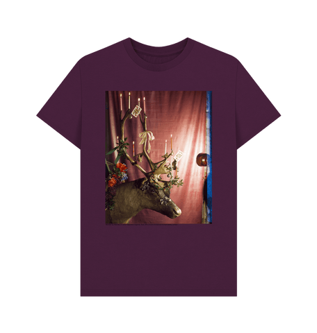 Purple Reindeer by Yevonde Unisex Crew Neck T-shirt