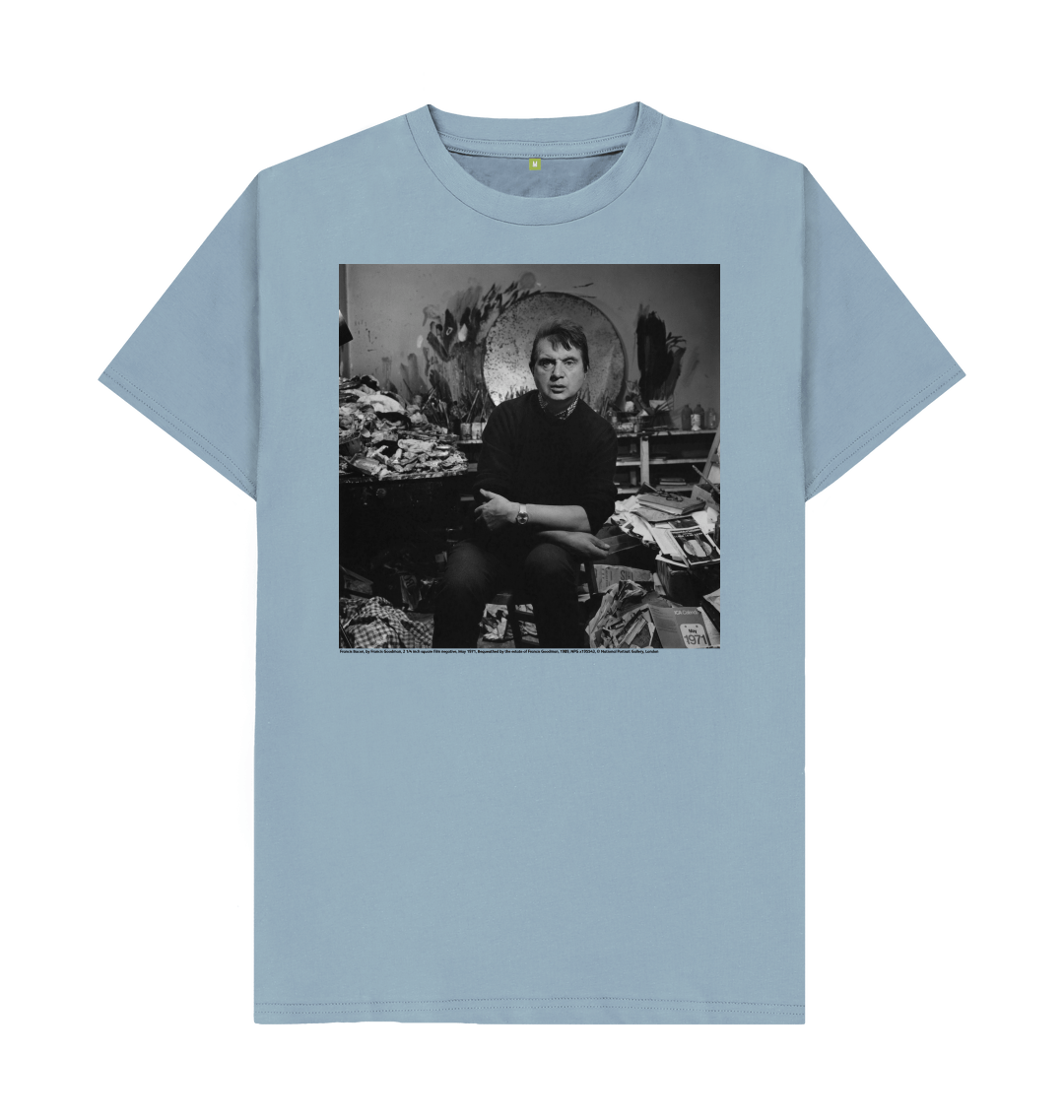 Stone blue printed t shirt front
