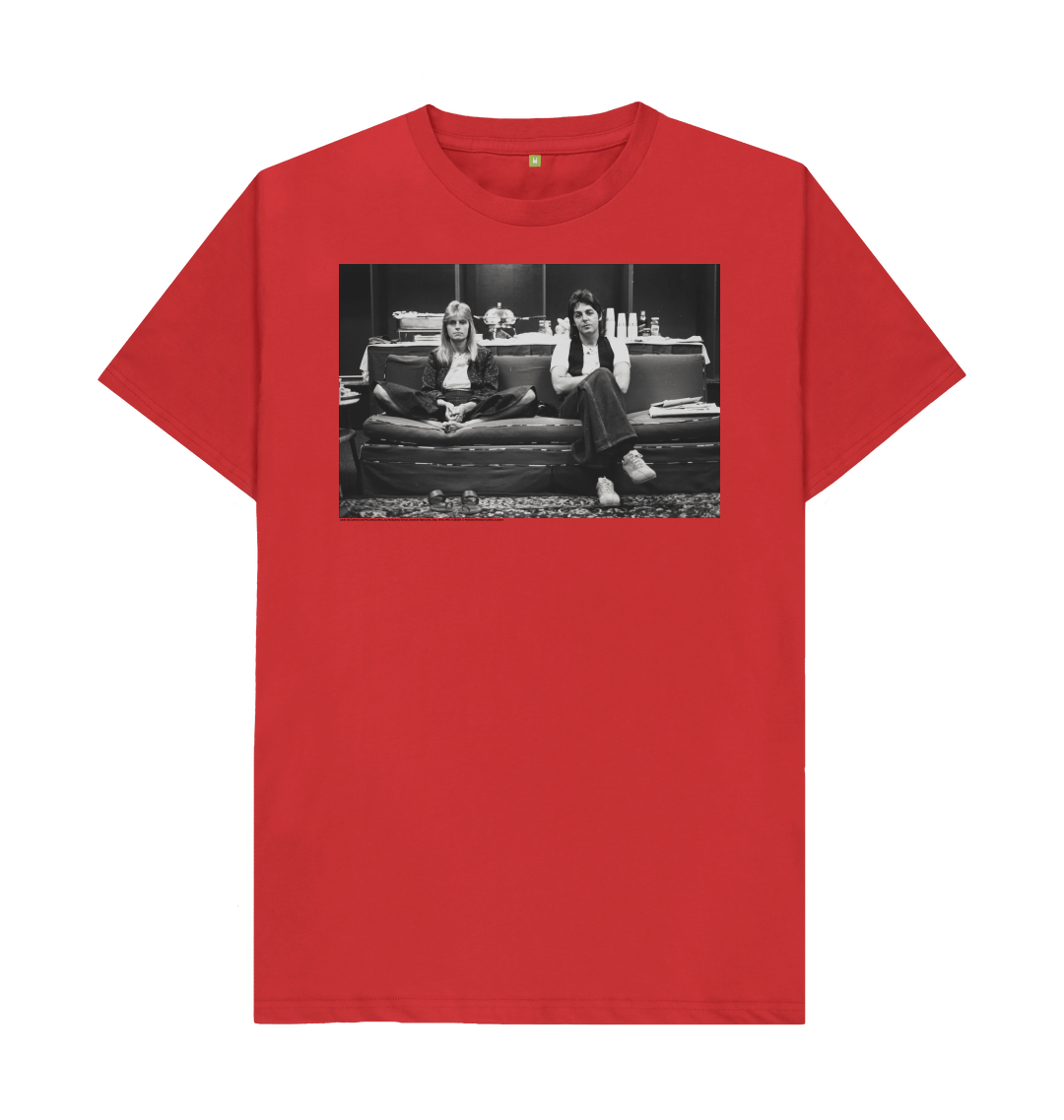 Red printed t shirt front