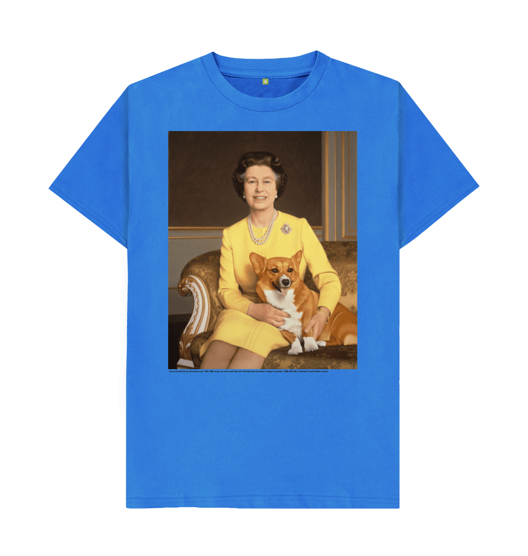 Bright blue printed t shirt front