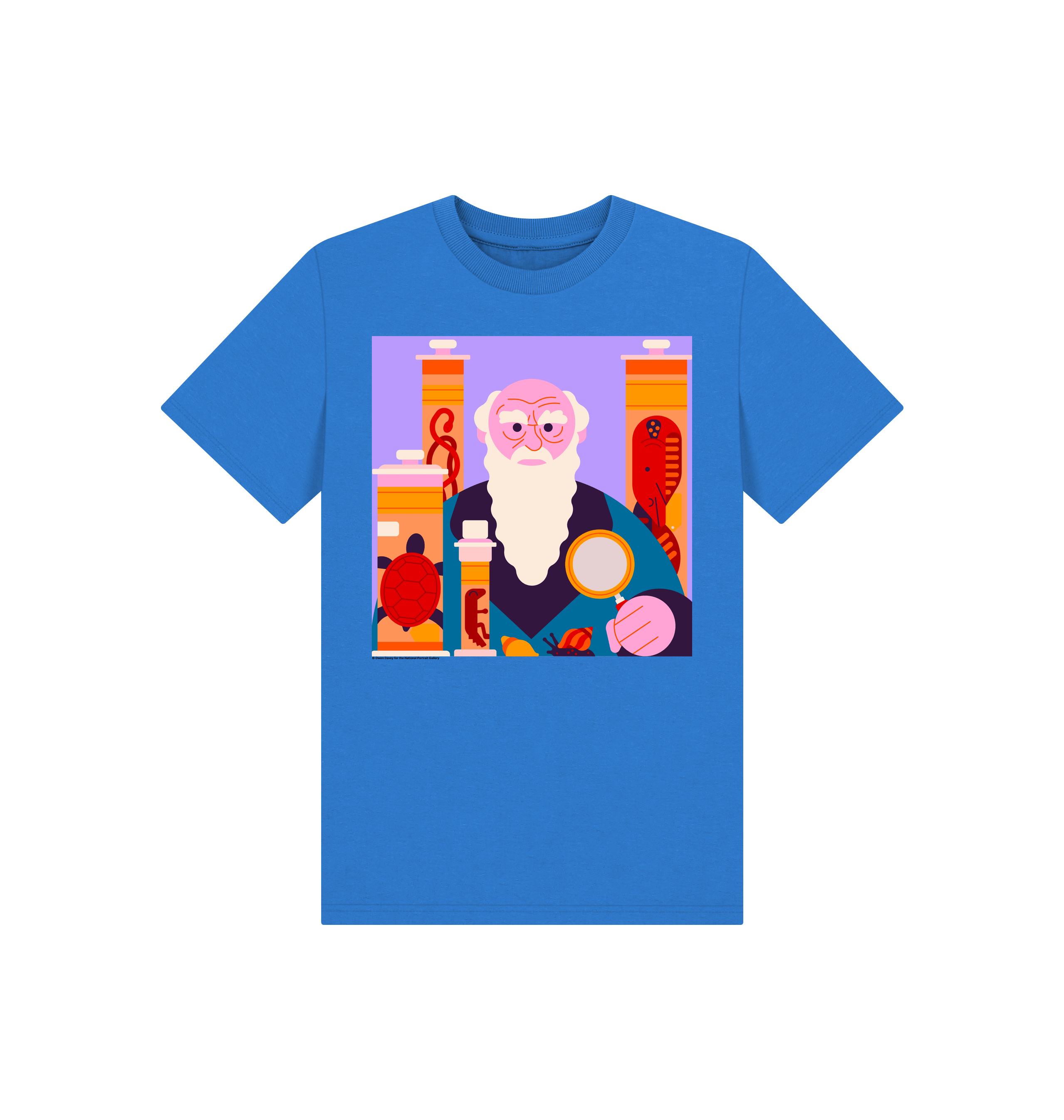 Bright blue printed kids t shirt front