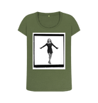 Khaki Printed T-shirt Front