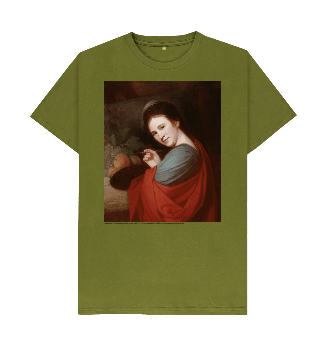 Moss green printed t shirt front