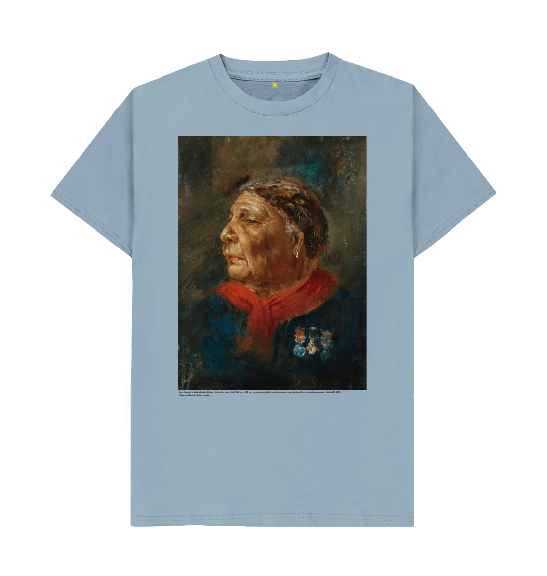 Stone blue printed t shirt front