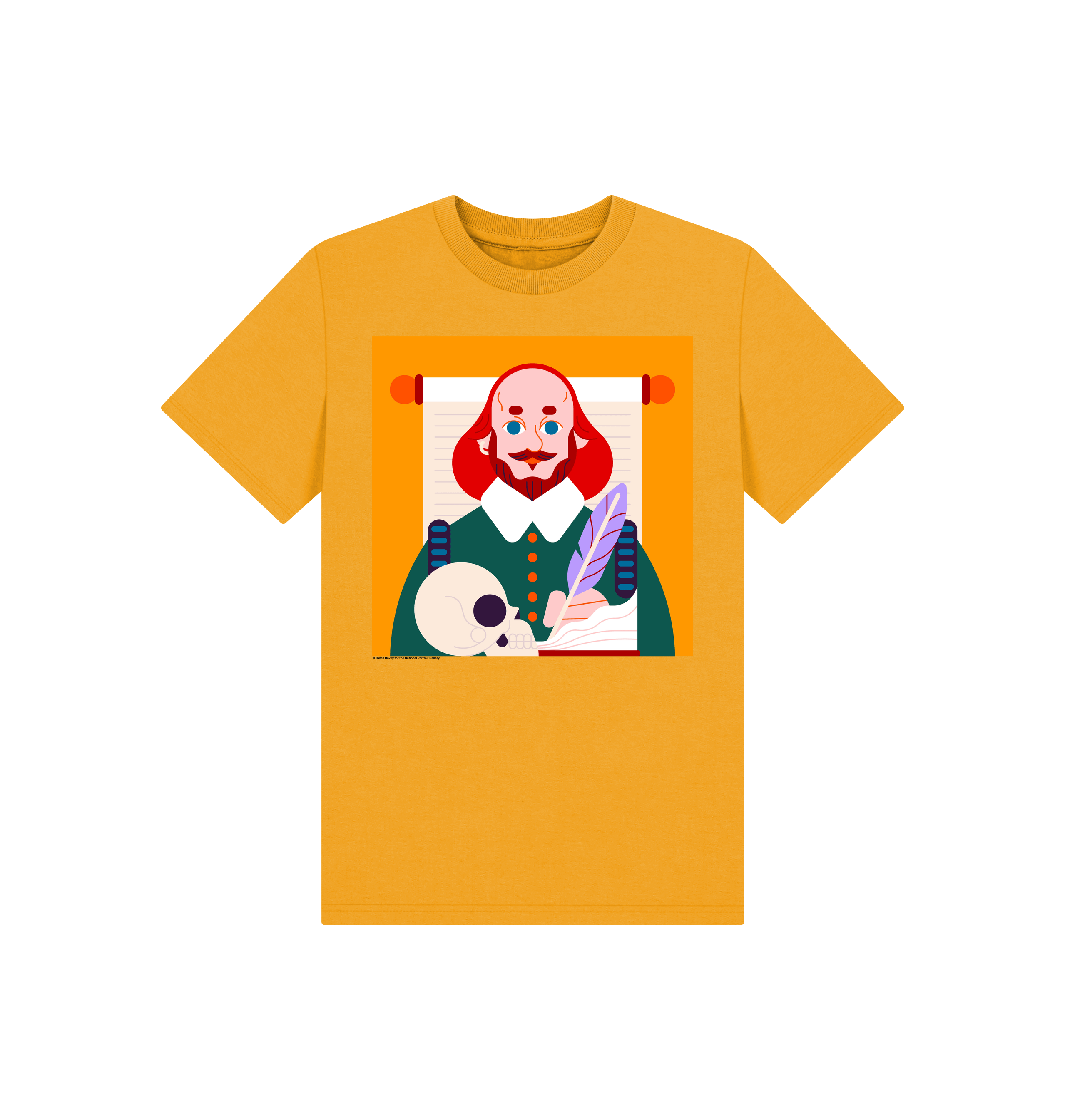 Mustard printed kids t shirt front