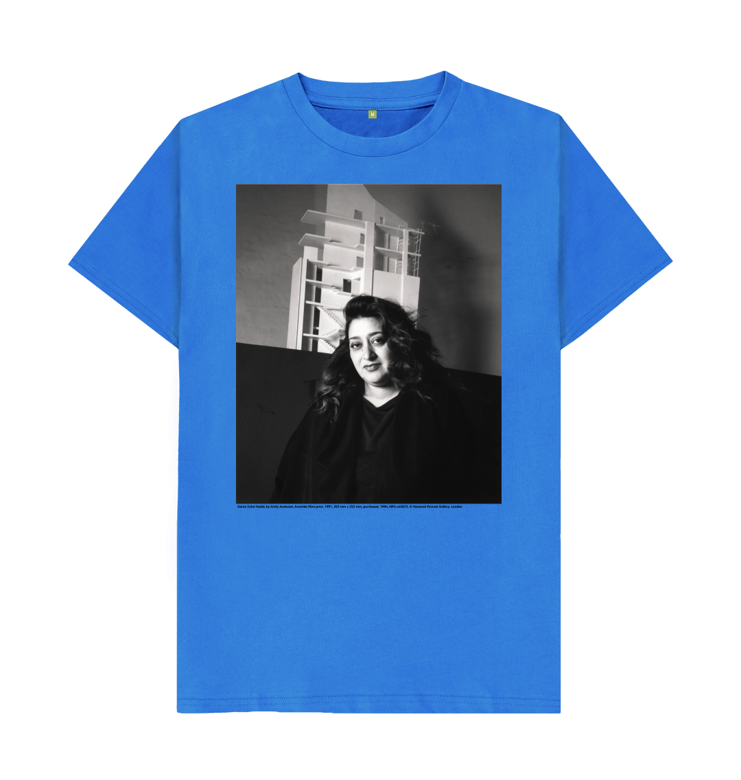 Bright blue printed t shirt front