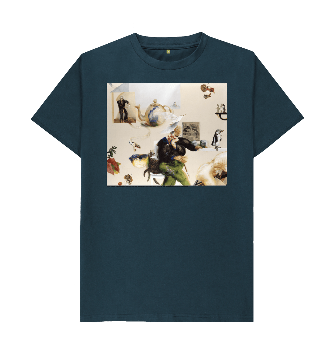 Denim blue printed t shirt front