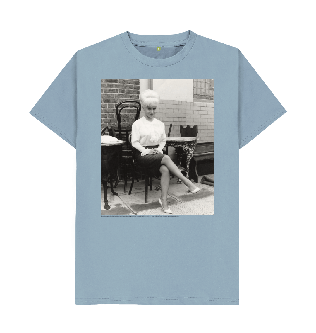 Stone blue printed t shirt front