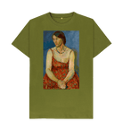 Moss Green Printed T-shirt Front