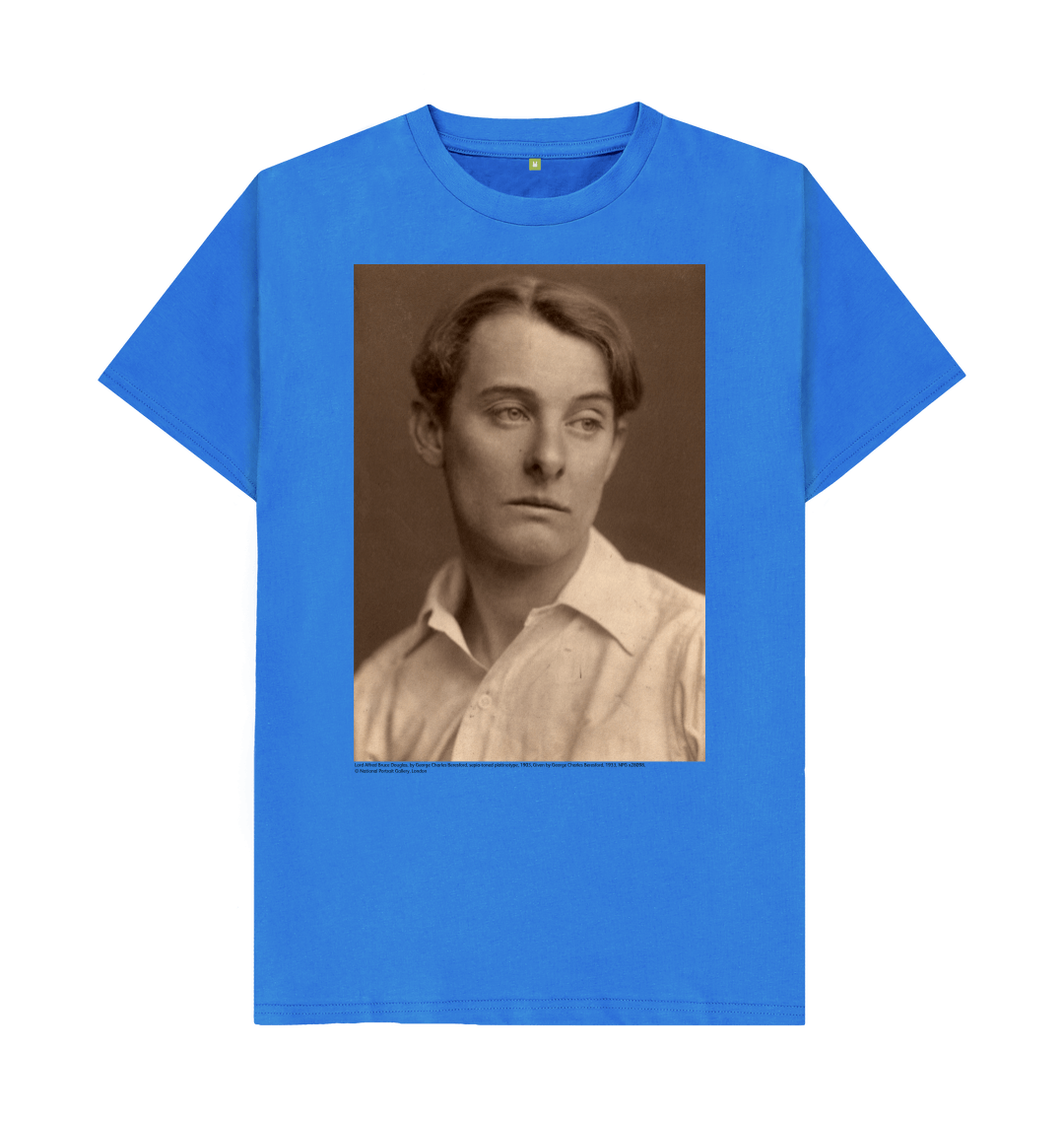 Bright blue printed t shirt front