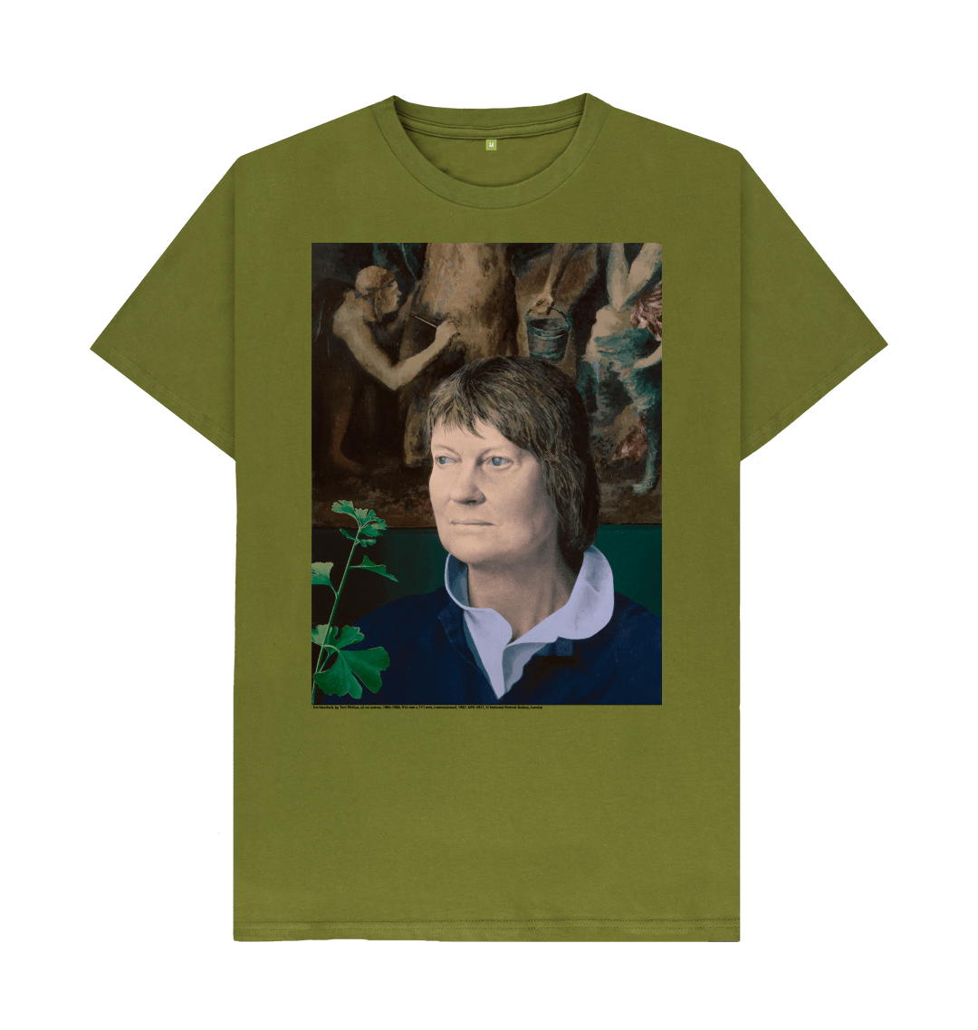 Moss green printed t shirt front