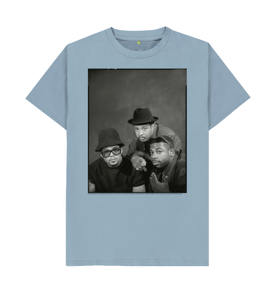 Stone blue printed t shirt front