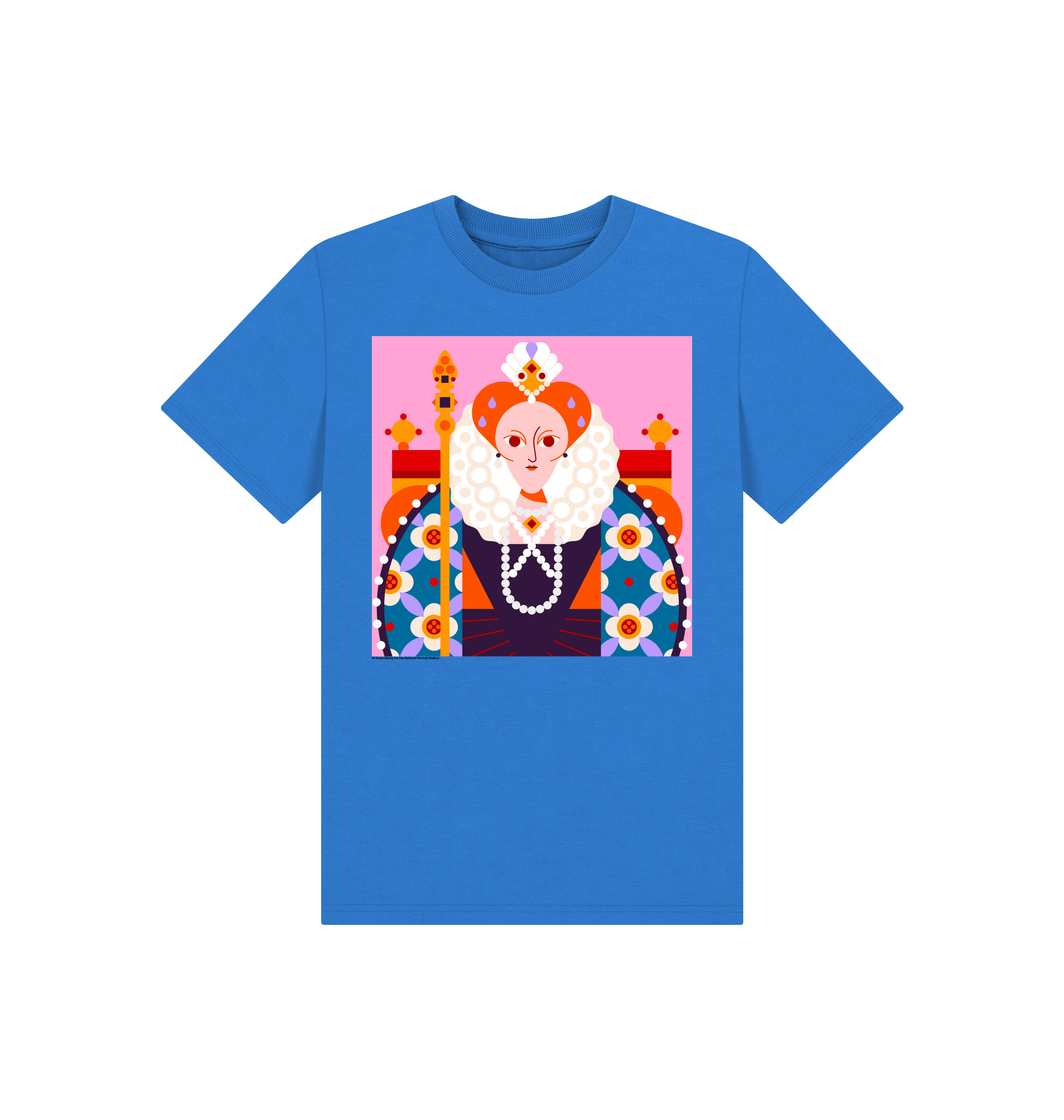 Bright blue printed kids t shirt front