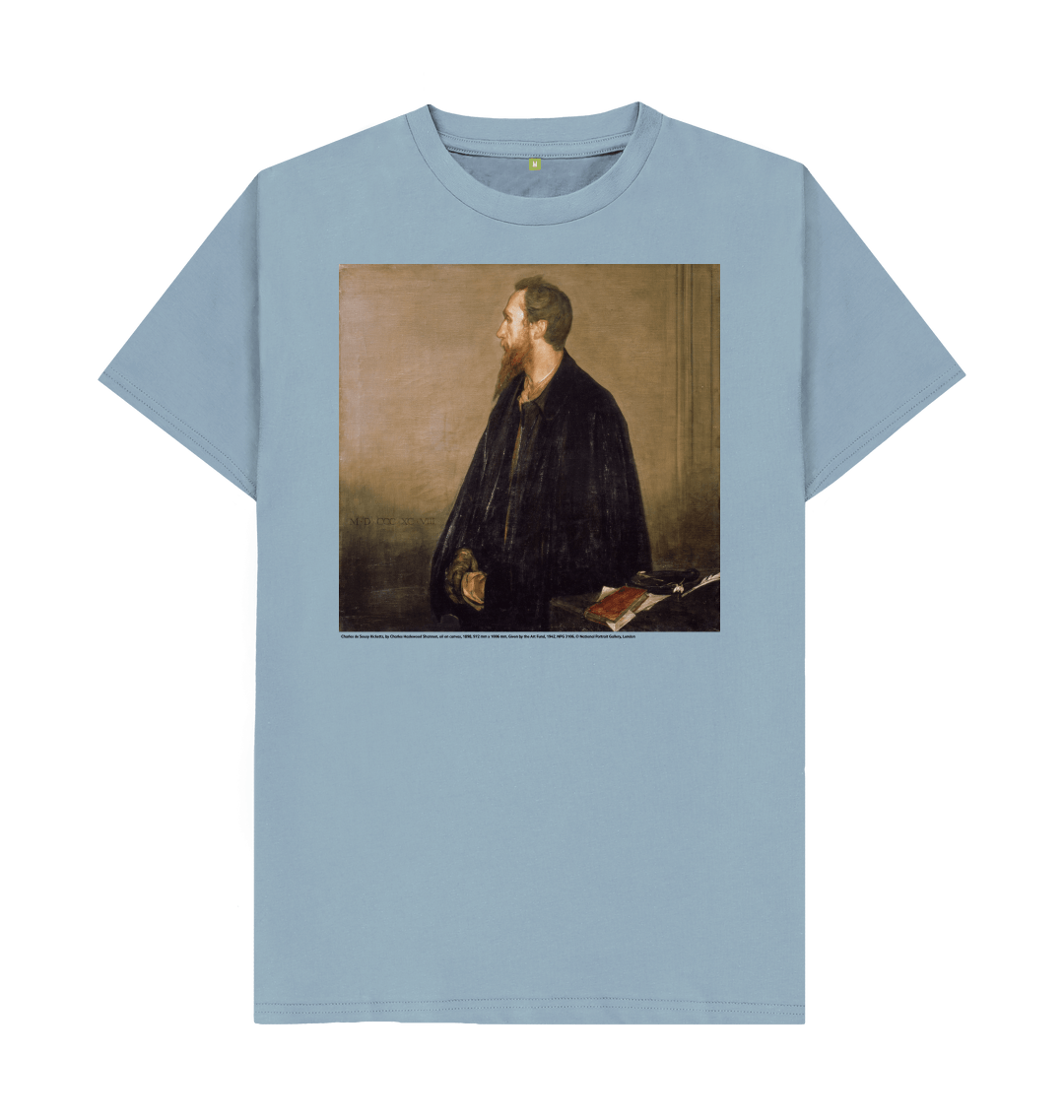 Stone blue printed t shirt front