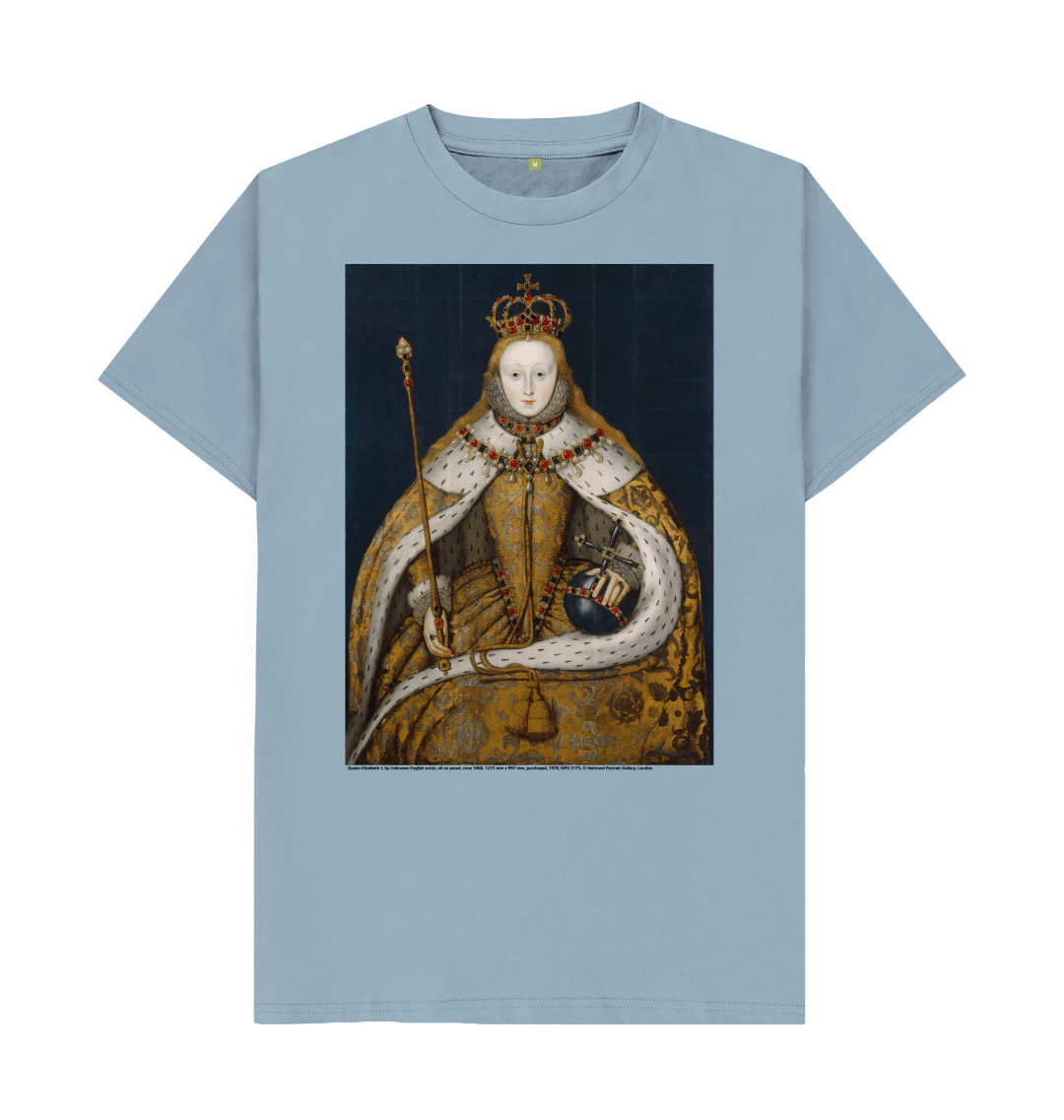 Stone blue printed t shirt front