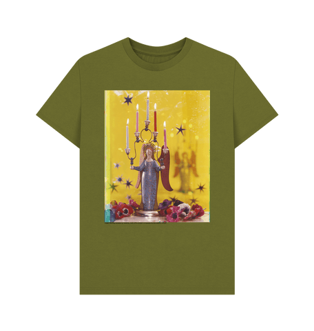 Moss Green Angels (Burning Candles) by Yevonde  Unisex Crew Neck T-shirt