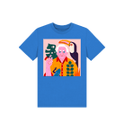 Bright Blue Printed Kids T-Shirt Front