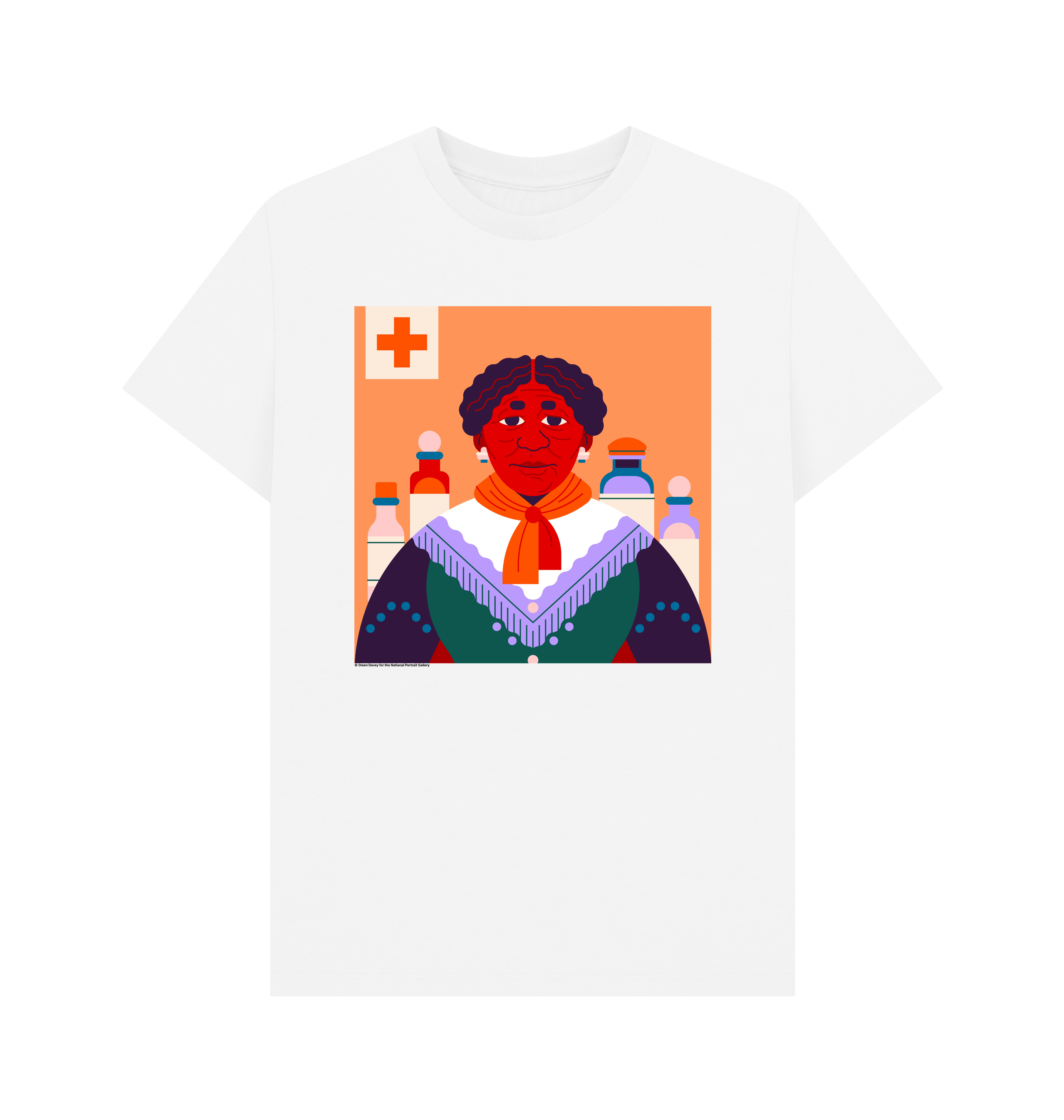 White printed t shirt front