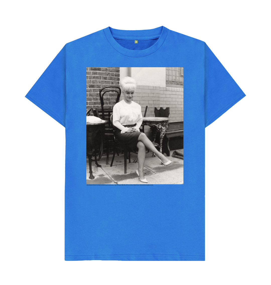 Bright blue printed t shirt front