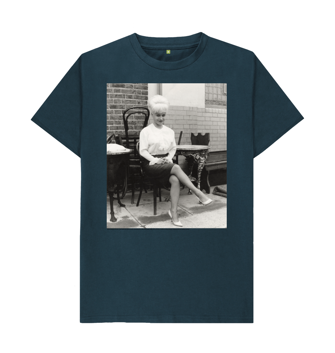 Denim blue printed t shirt front