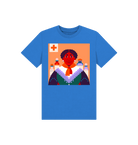 Bright Blue Printed Kids T-Shirt Front