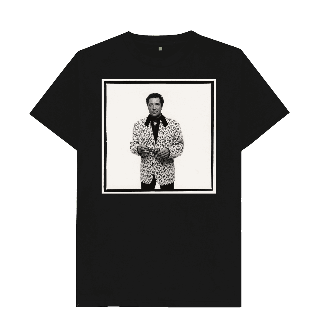 Black printed t shirt front