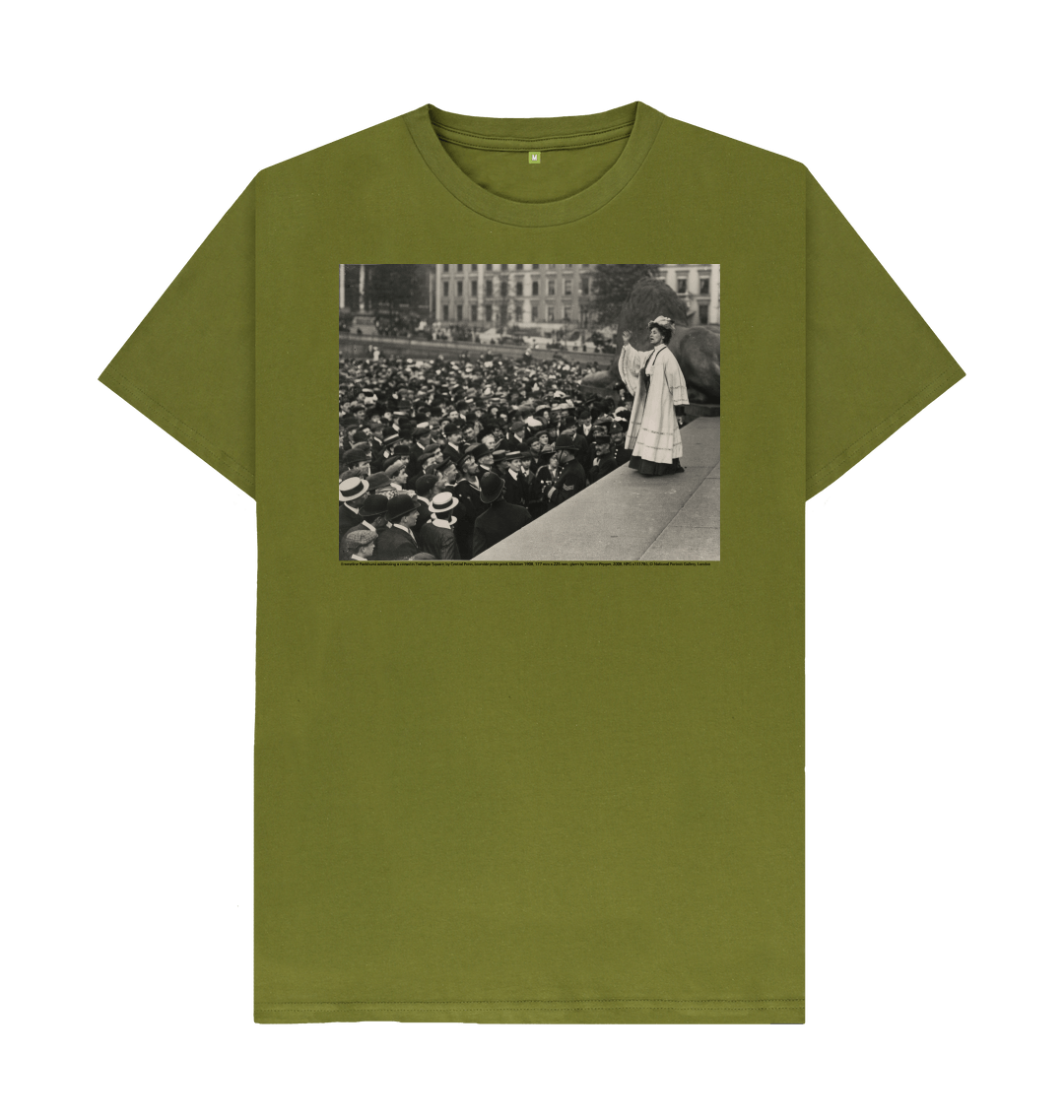 Moss green printed t shirt front