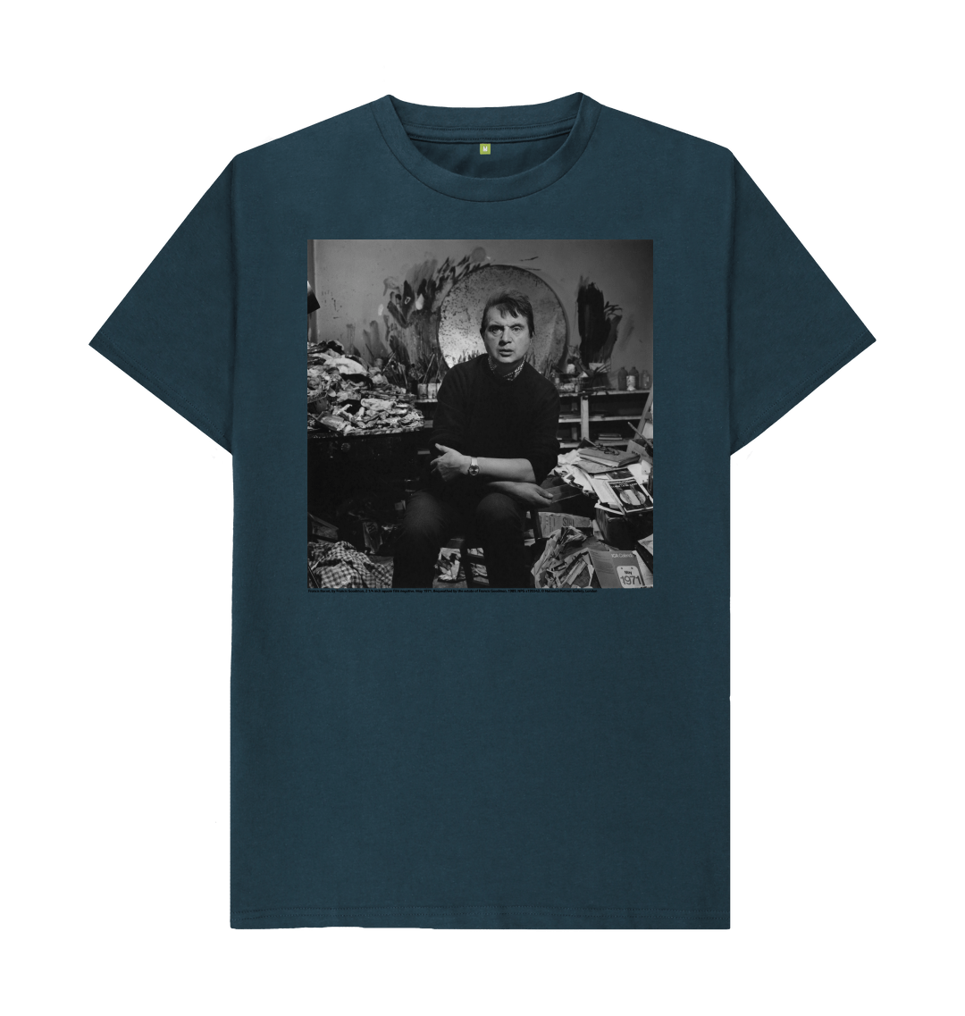 Denim blue printed t shirt front