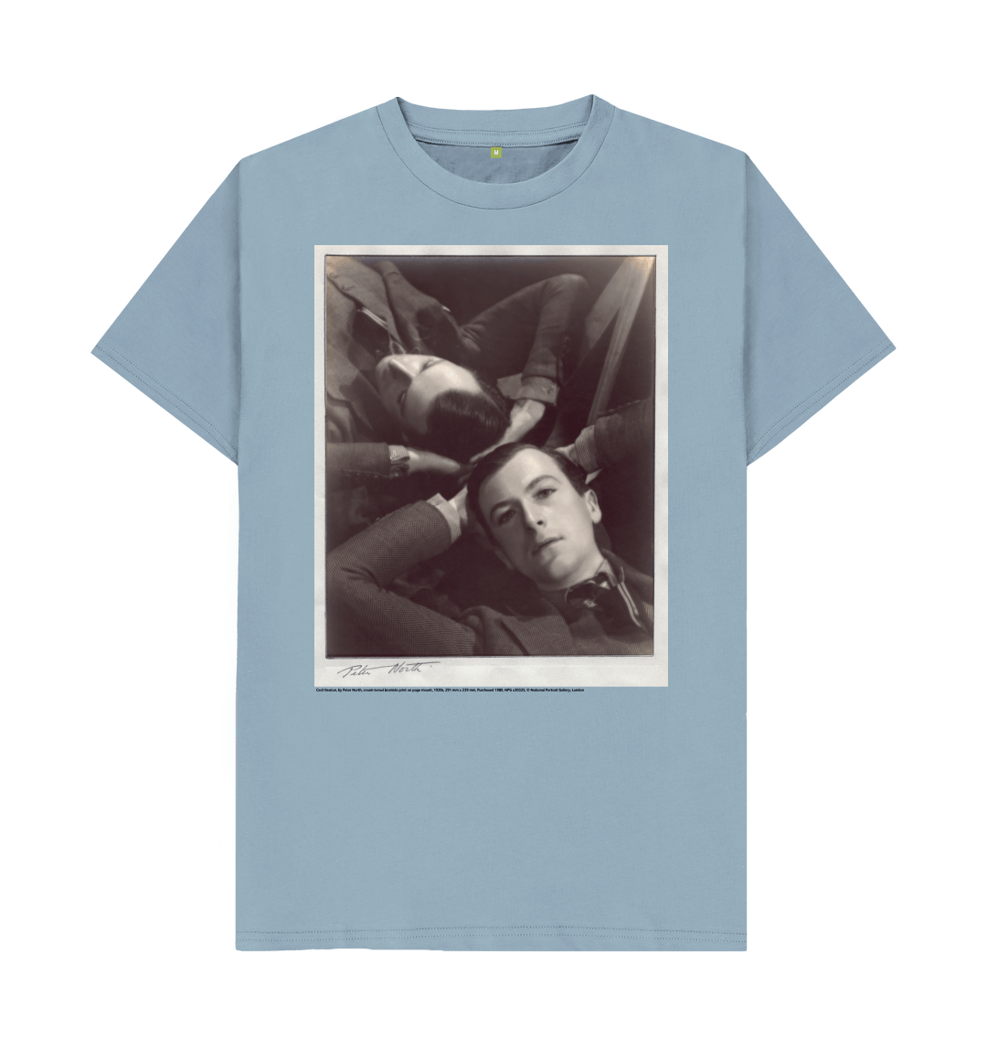Stone blue printed t shirt front