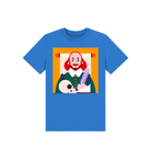 Bright Blue Printed Kids T-Shirt Front