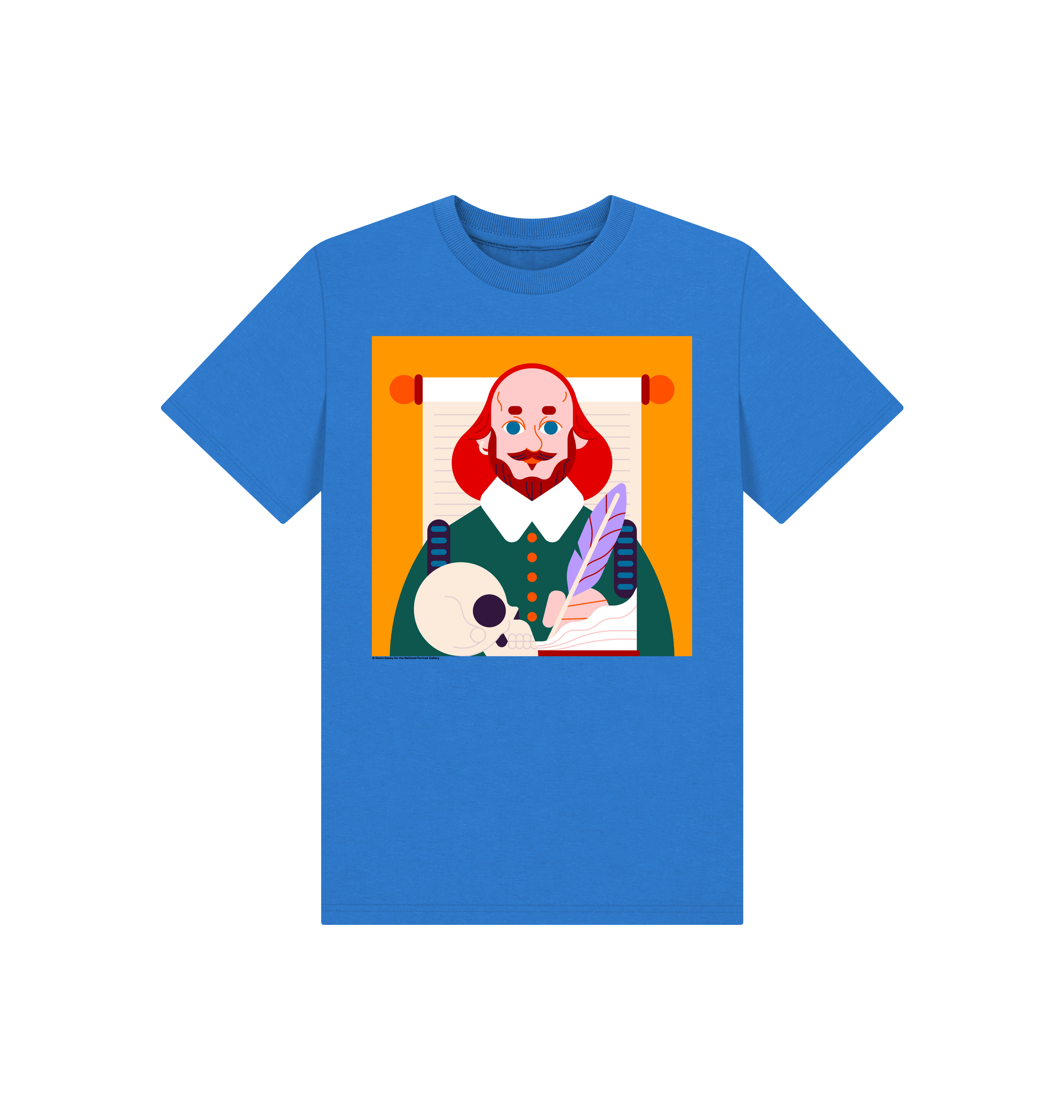 Bright blue printed kids t shirt front