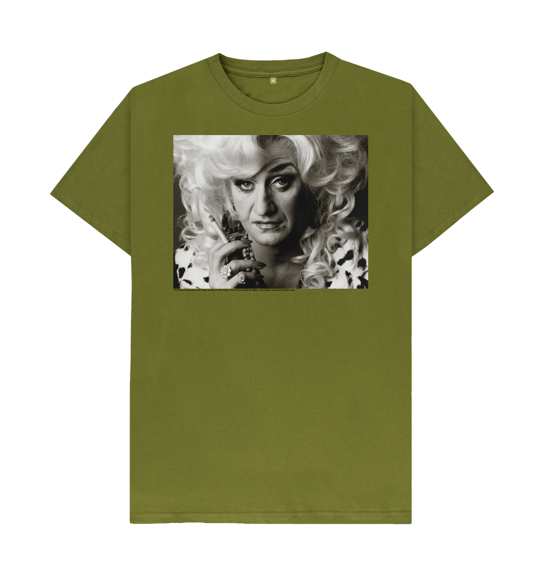 Moss green printed t shirt front