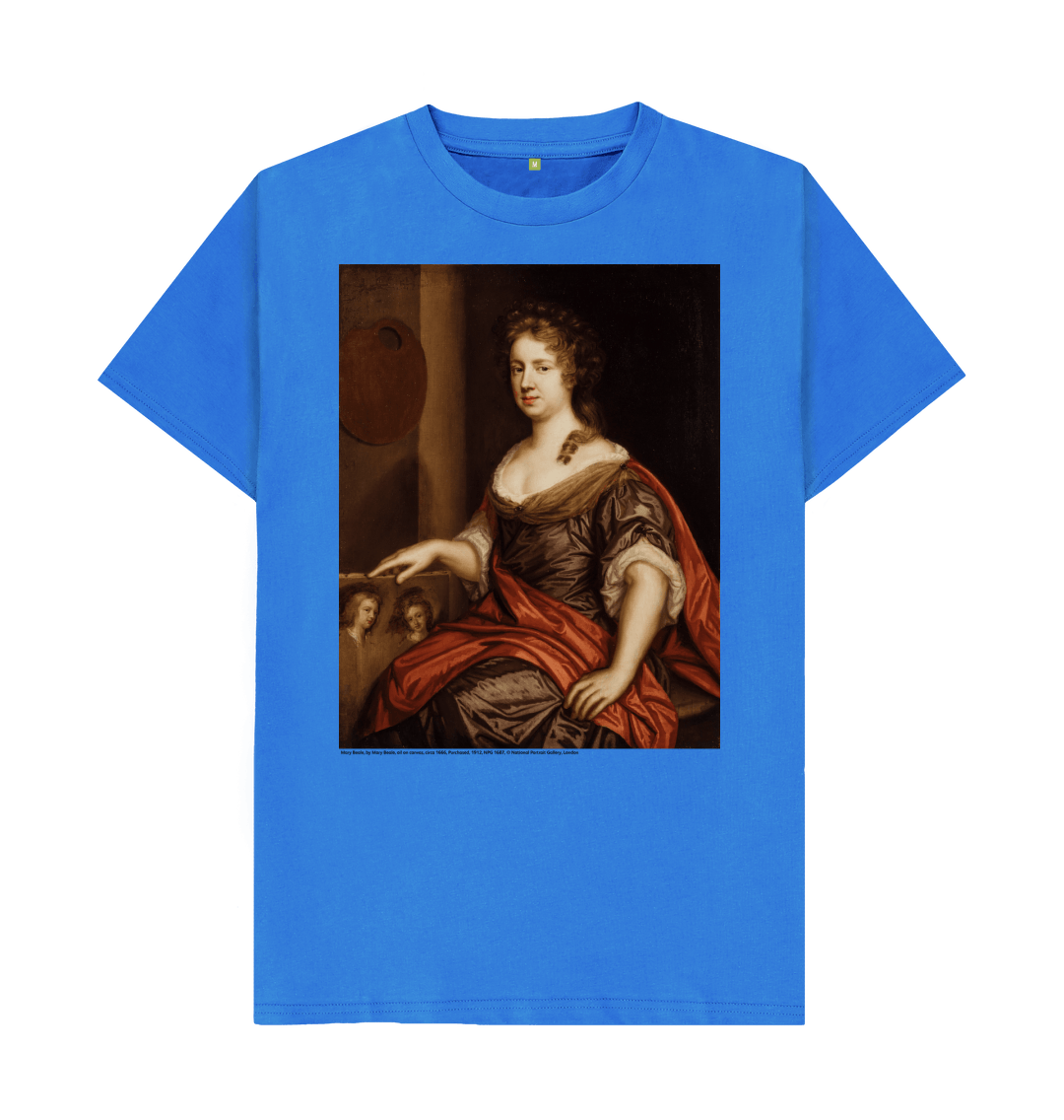 Bright blue printed t shirt front
