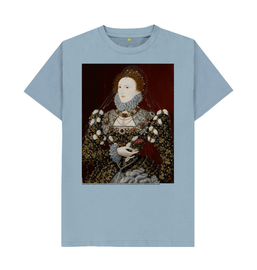 Stone blue printed t shirt front