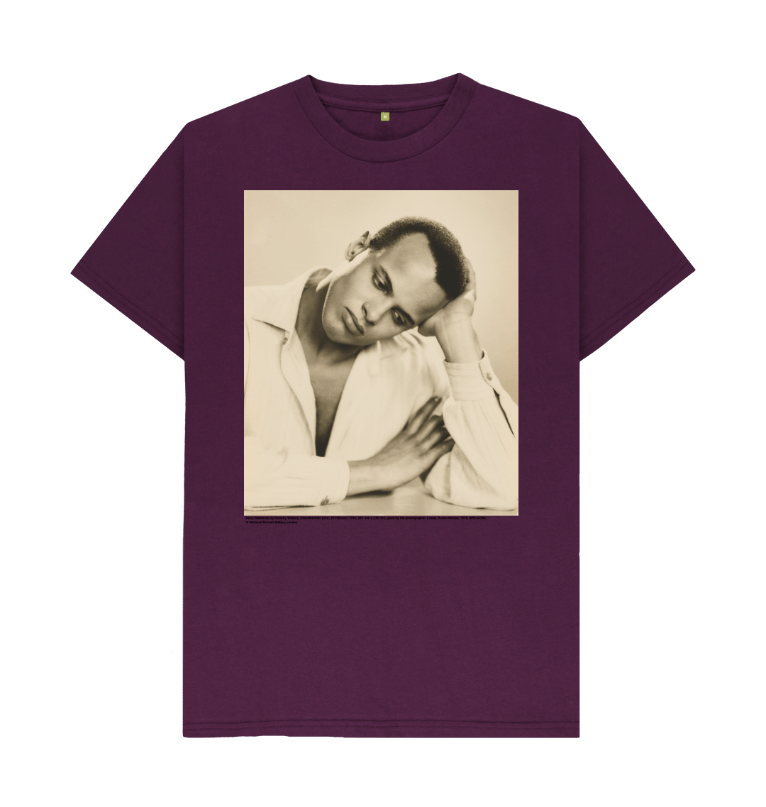 Purple printed t shirt front