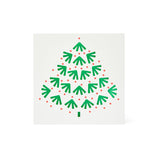 A cut out tree card with a green inside