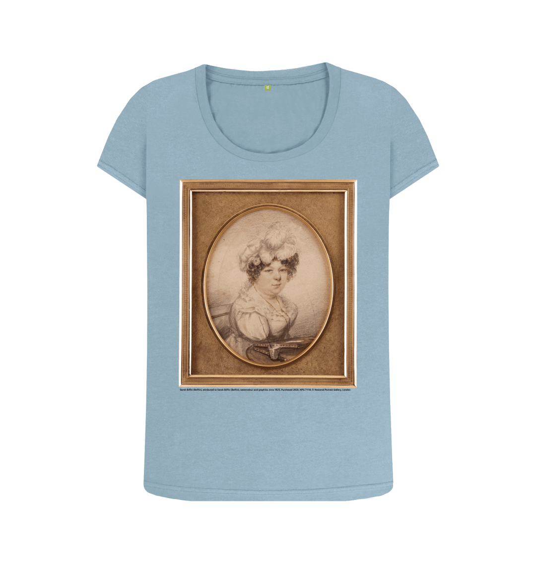 Stone blue printed t shirt front