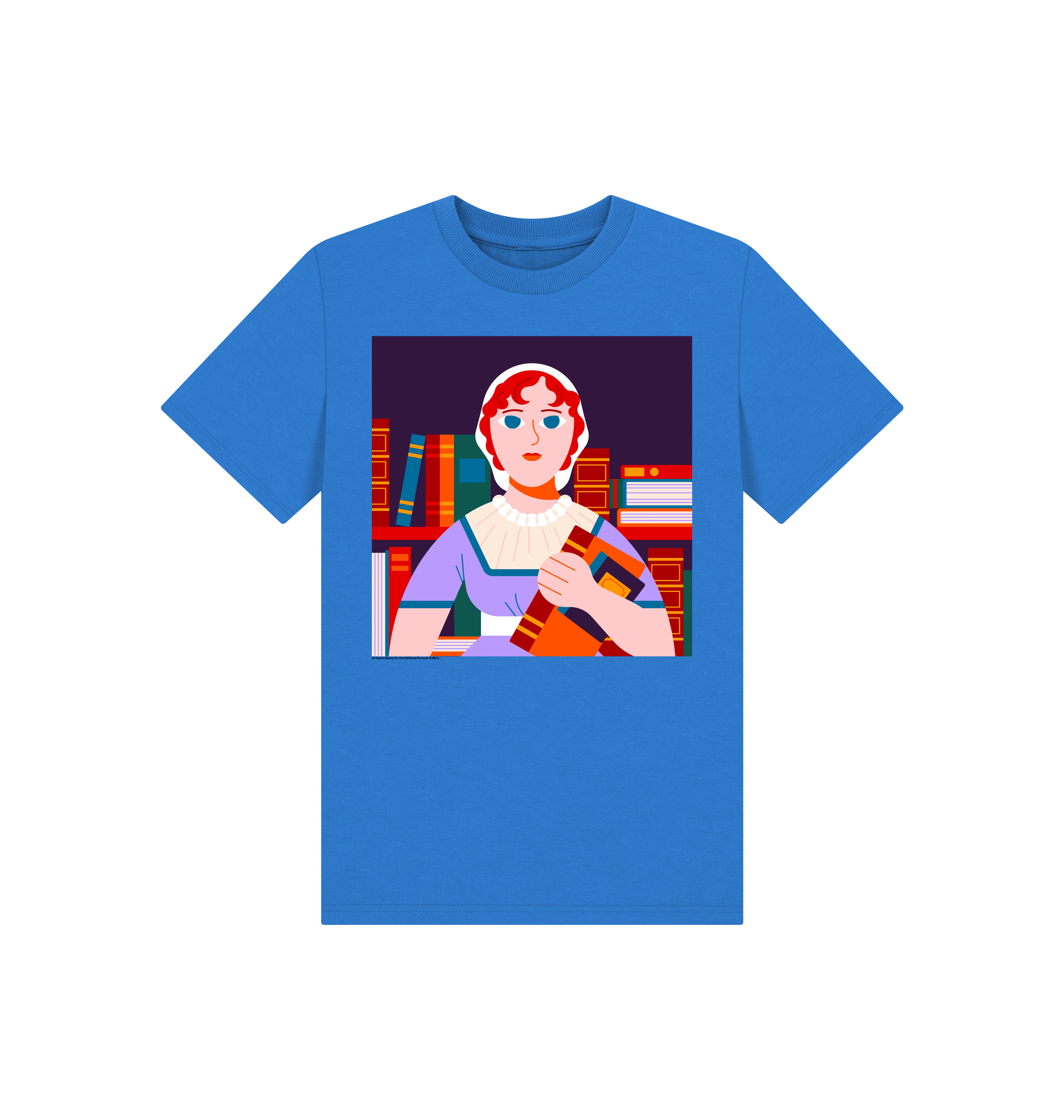 Bright blue printed kids t shirt front