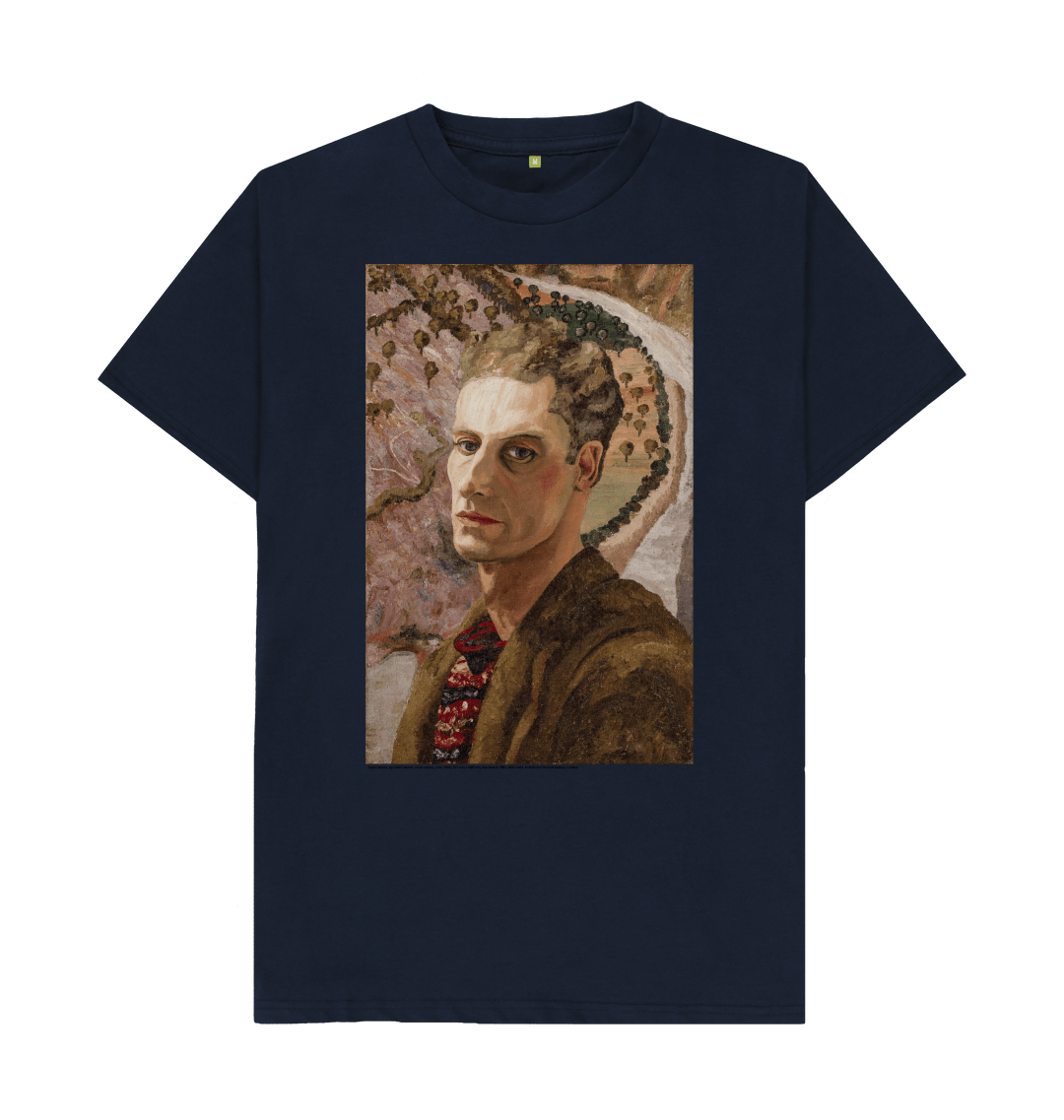 Navy blue printed t shirt front
