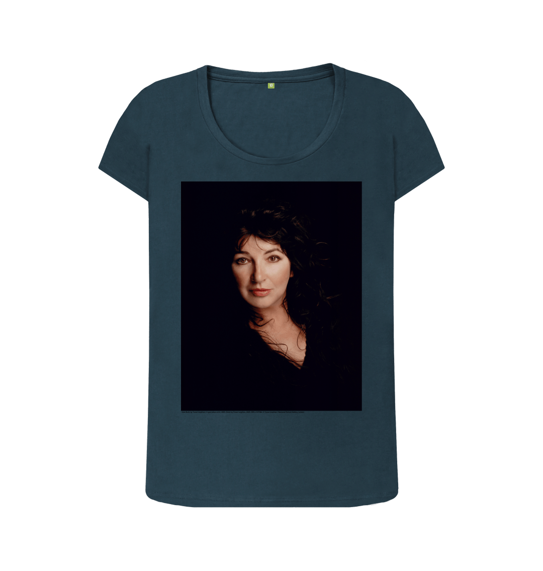 Denim blue printed t shirt front