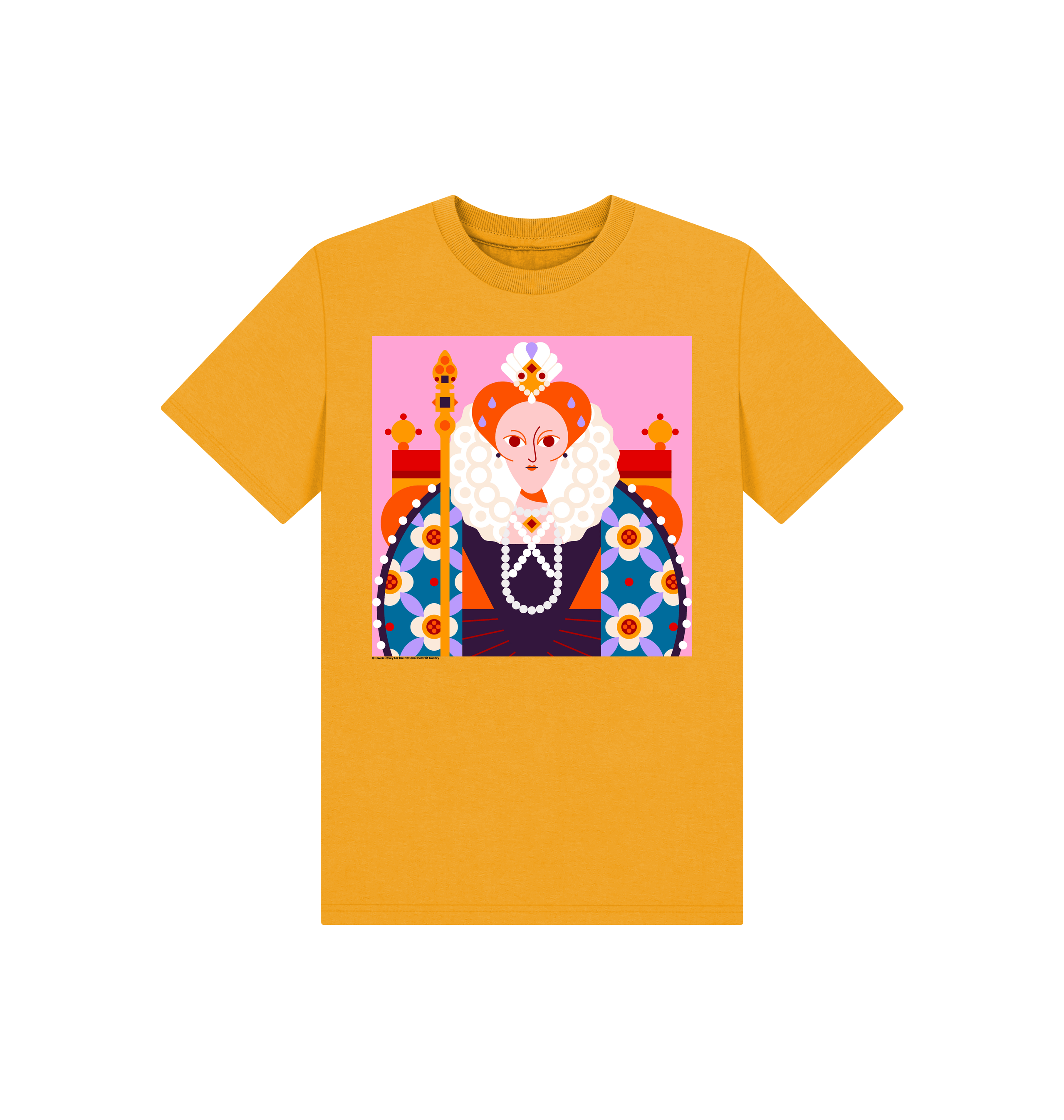 Mustard printed kids t shirt front