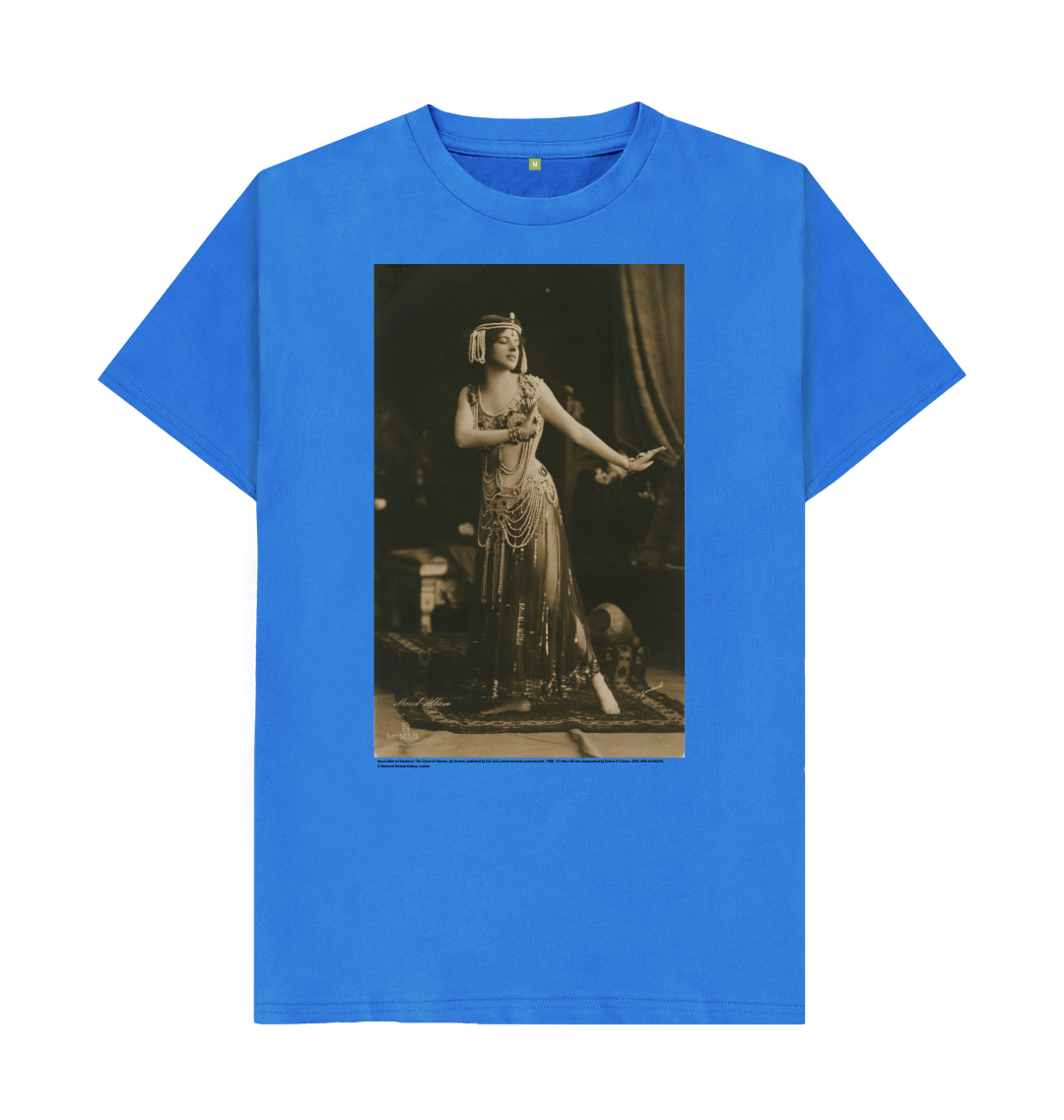 Bright blue printed t shirt front
