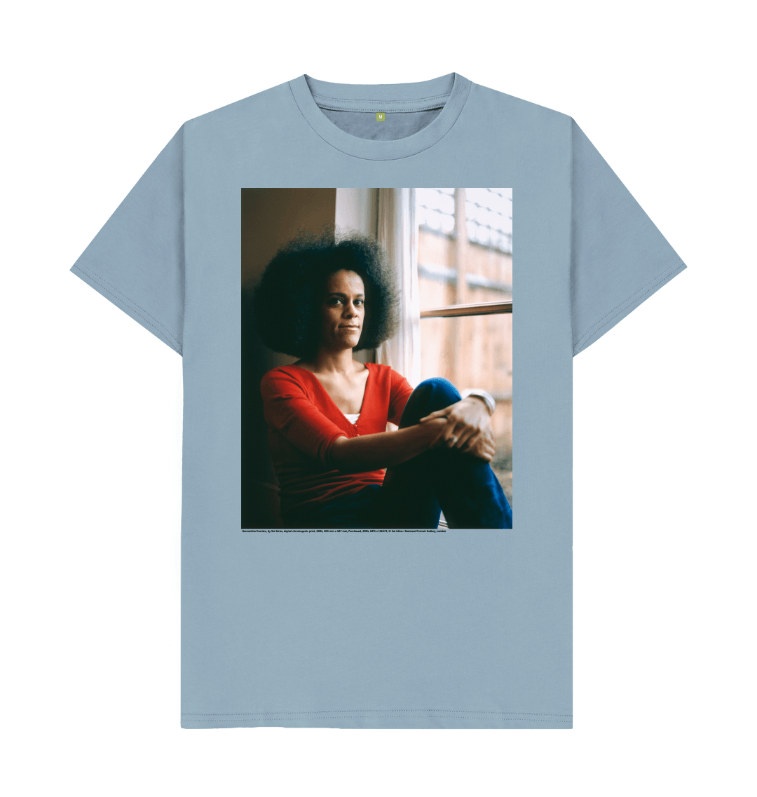 Stone blue printed t shirt front