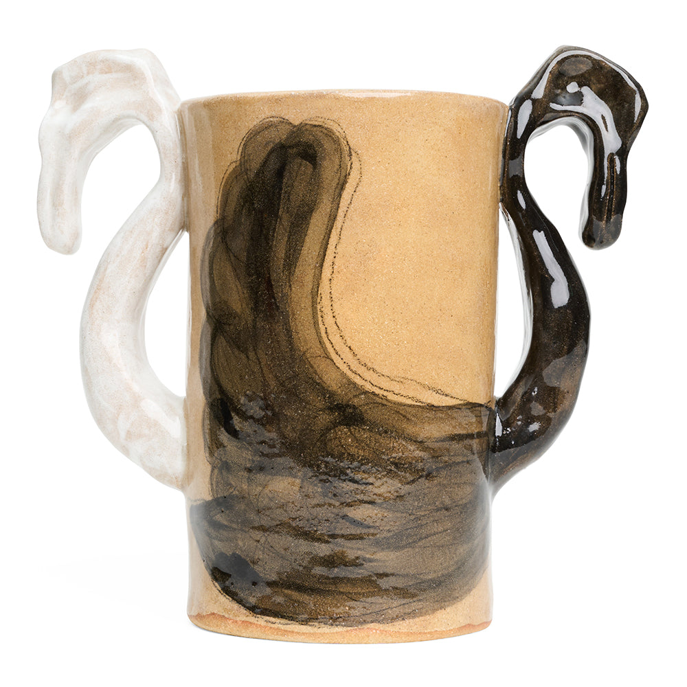 Agata bogacka swan vase left